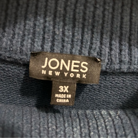 NWT Jones NY Mock Neck Sweater 3X indigo wash blue plus size - Picture 8 of 11